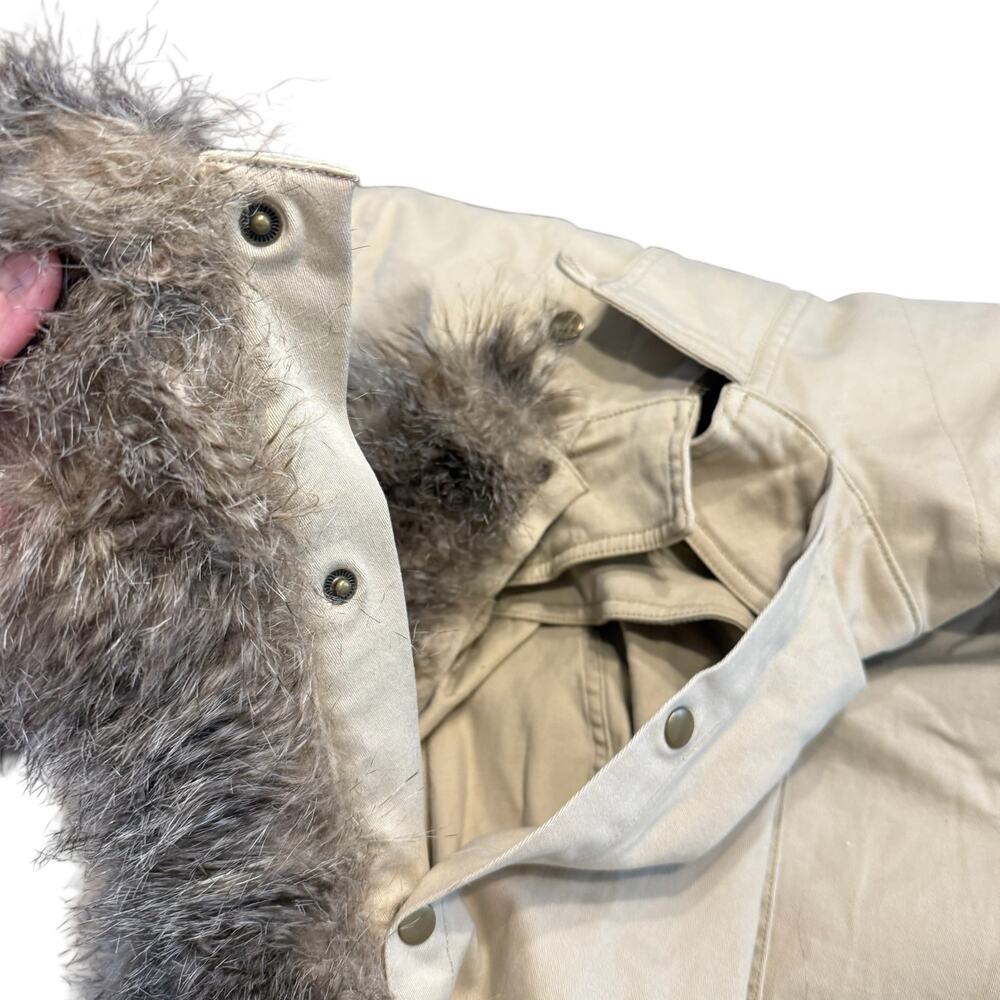 Cabi Women’s tan Nanook faux fur trim hooded jacket, S - Picture 10 of 11